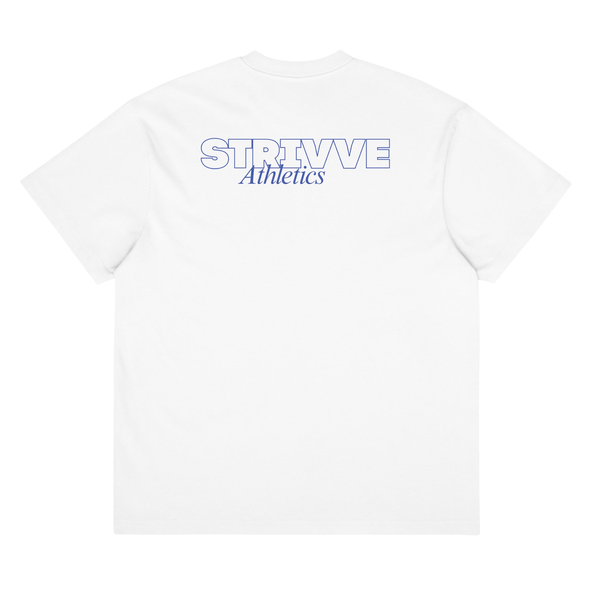 Oversized Strivve Athletics Outline Box Tee – Blue Logo